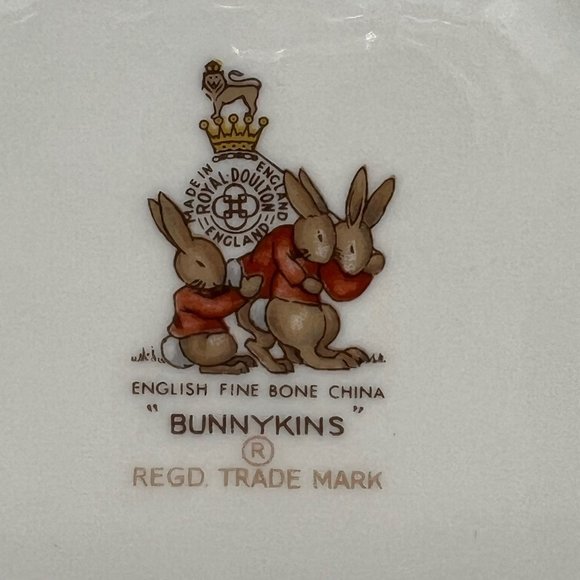Royal Doulton BUNNYKINS Mid Century Child Warming Bowl Rabbit Easter Holiday - Picture 3 of 5